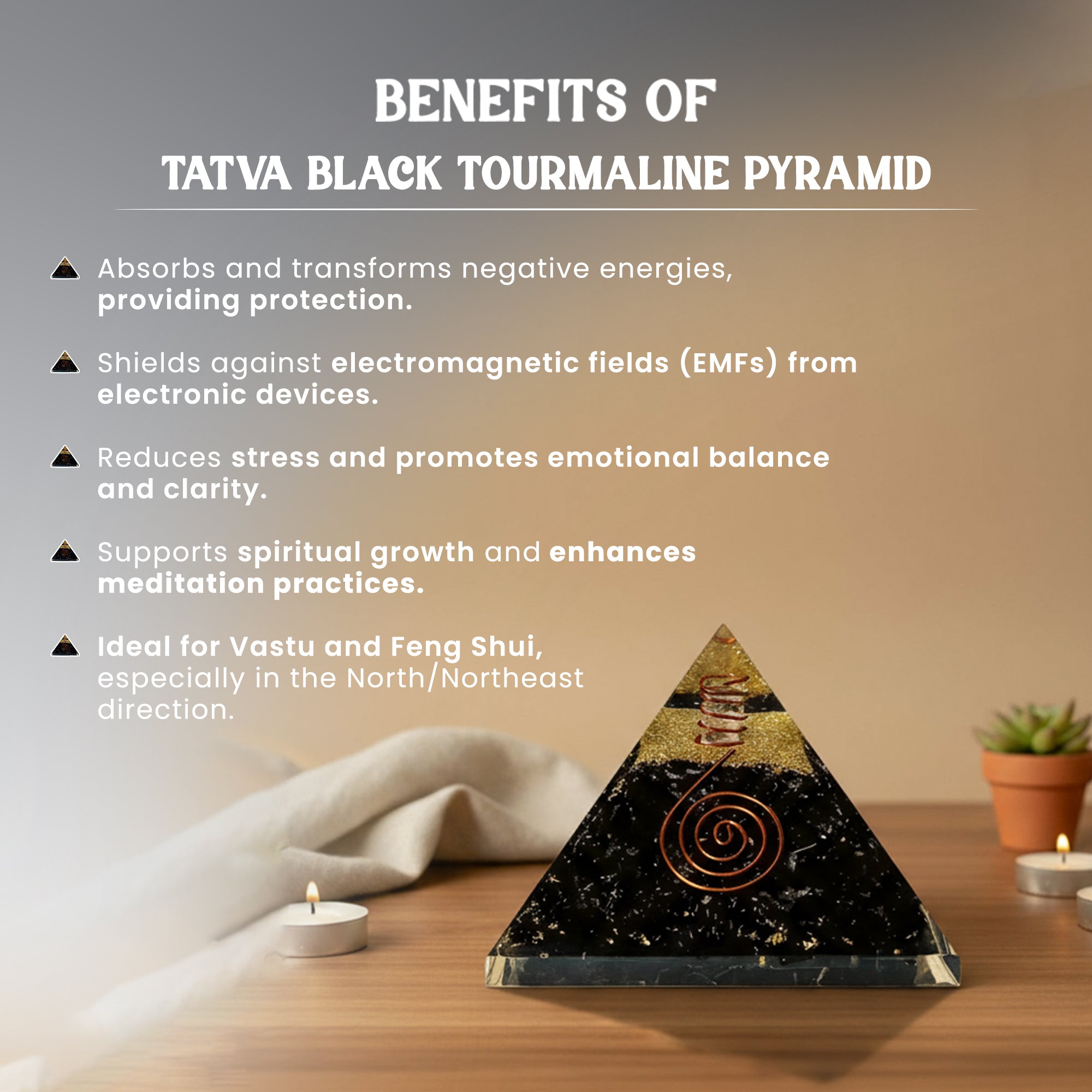 Black Tourmaline Pyramid
