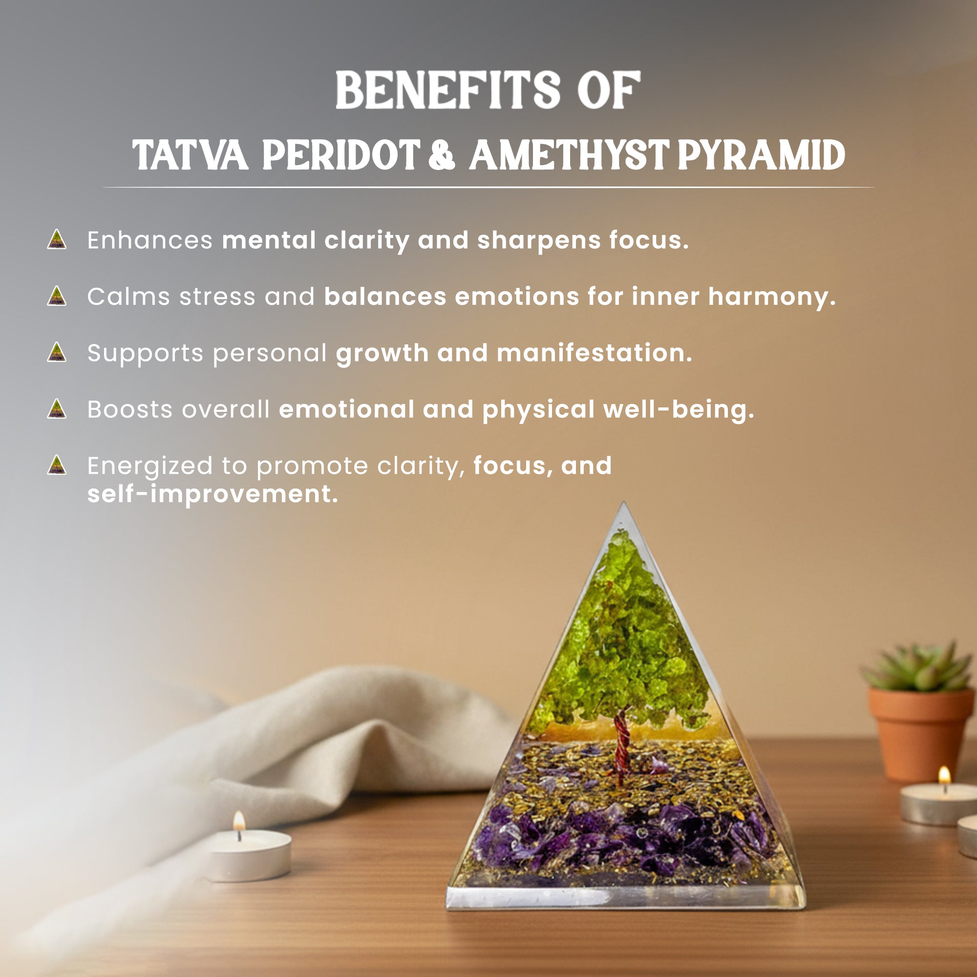 Peridot Amethyst Pyramid