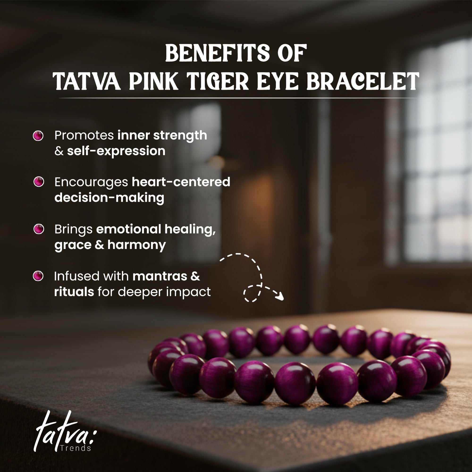 Pink Tiger Eye Bracelet