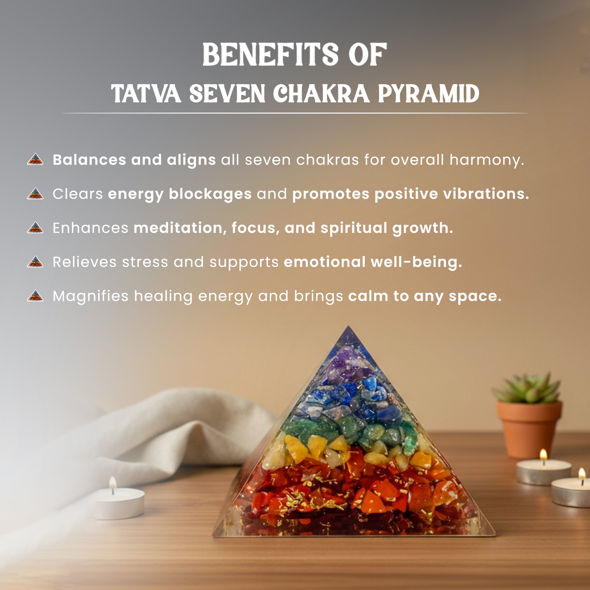 Seven Chakra Pyramid Long Size