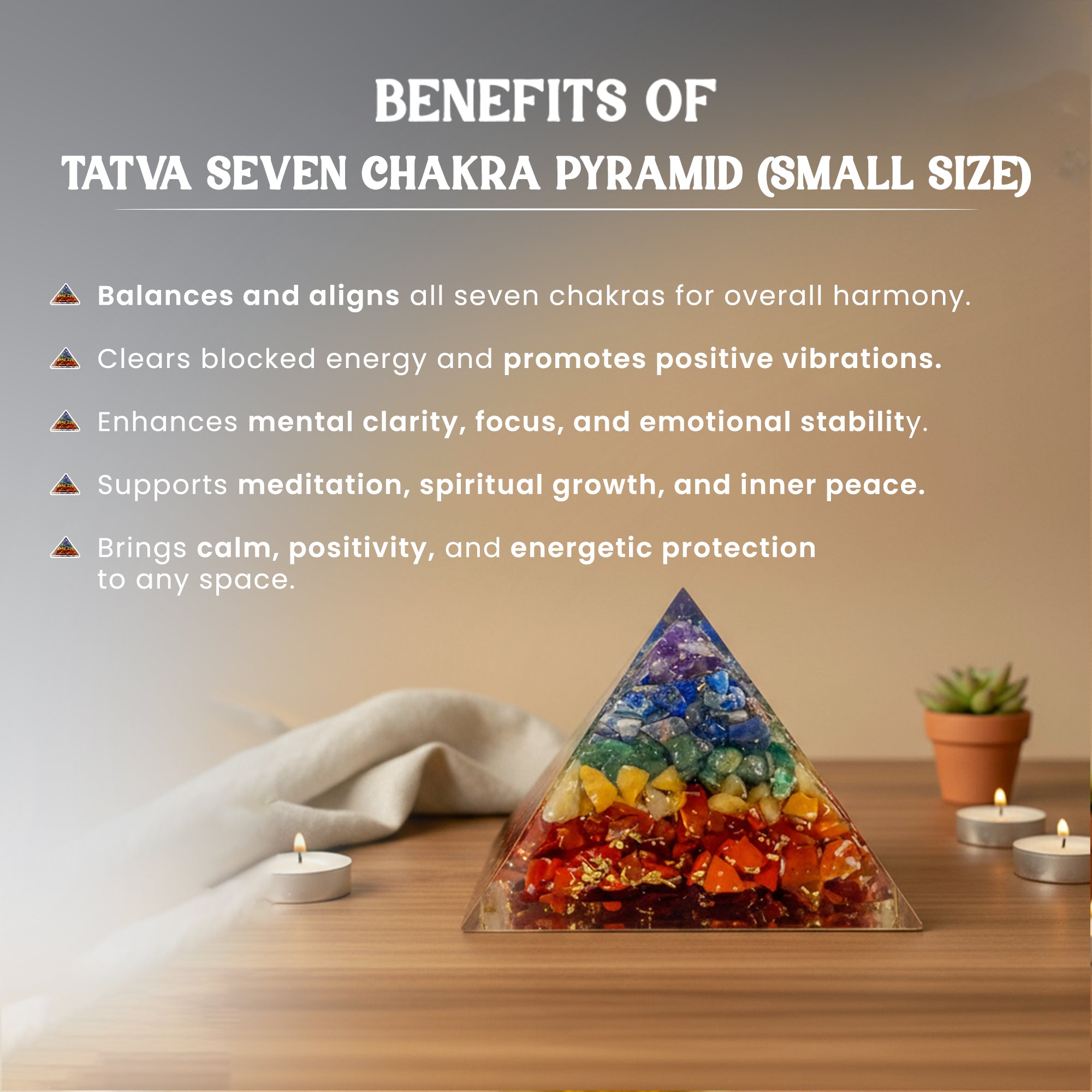 Seven Chakra Pyramid Small Size